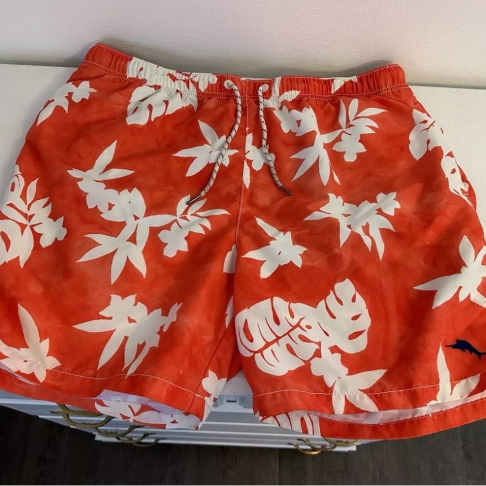 Tommy Bahama Orange Floral Swim Shorts